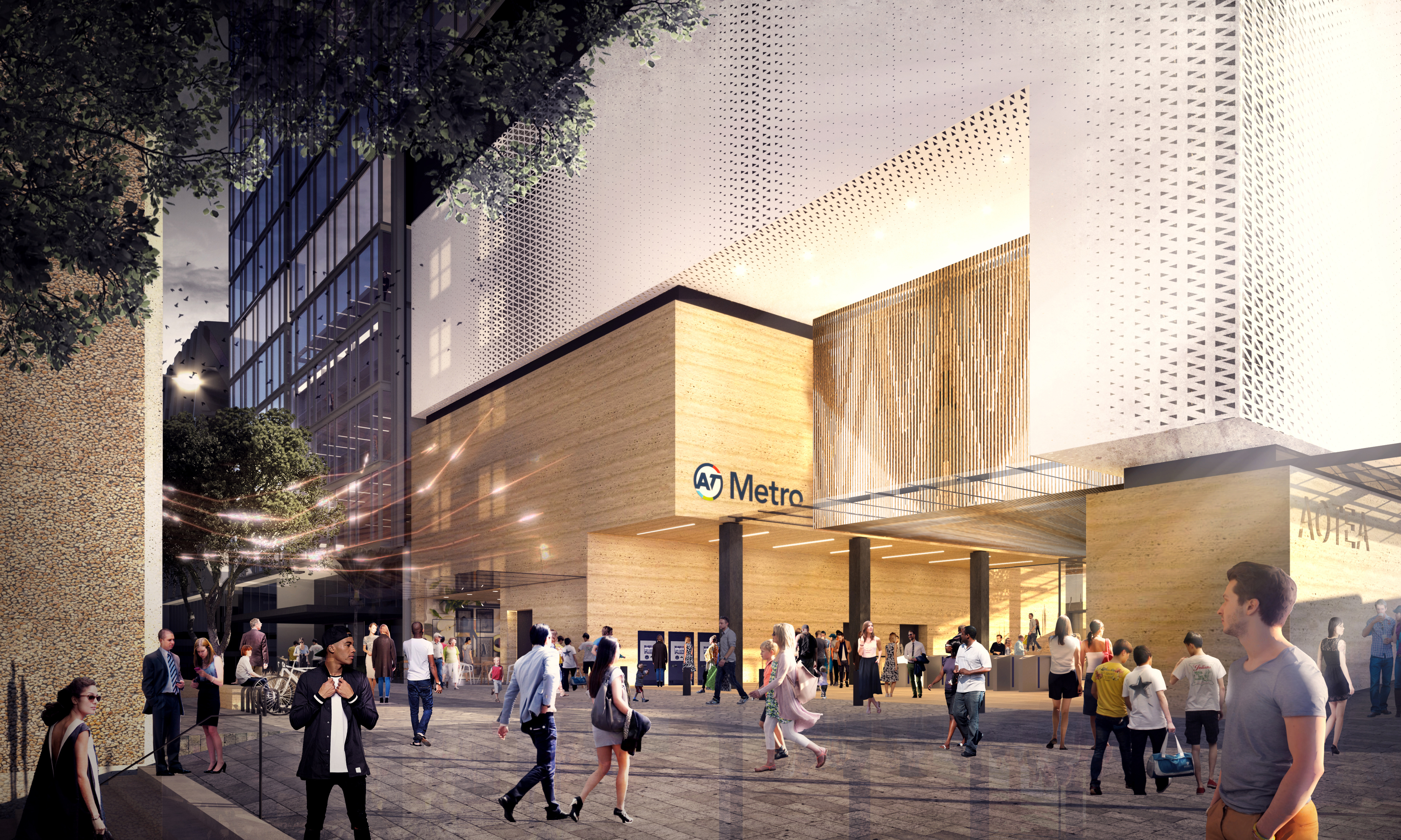 Artist’s impression of the train station in upper Albert Street.